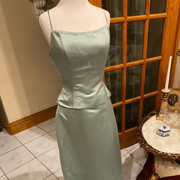 Bridesmaids dress by Ginnis Fashions style 829 size 8 color sage - Picture 2 of 9